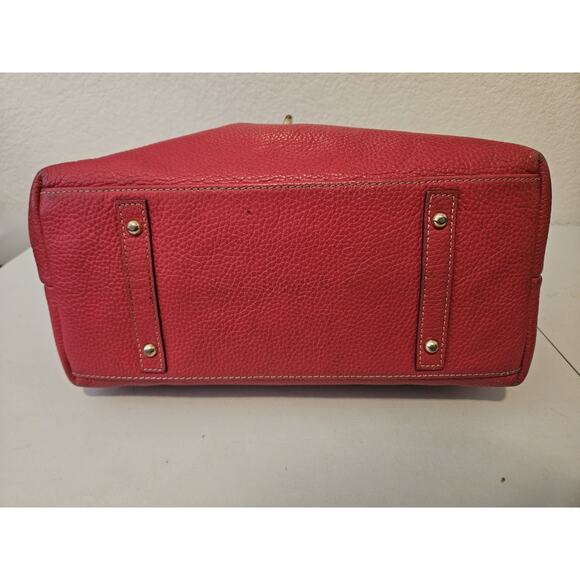 Dooney & Bourke Lucca Red Leather Logo Lock Hobo Bag Purse 15x12x5 *see All Pics - Picture 7 of 15